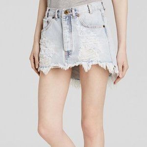 One Teaspoon Junkyard Distressed Mini Skirt in Diamonde size 24 NWT